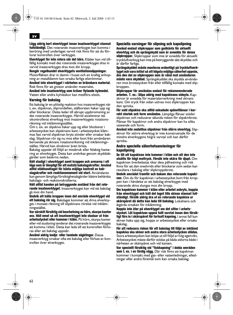 Fein WSB-14-125T User Manual | Page 62 / 99