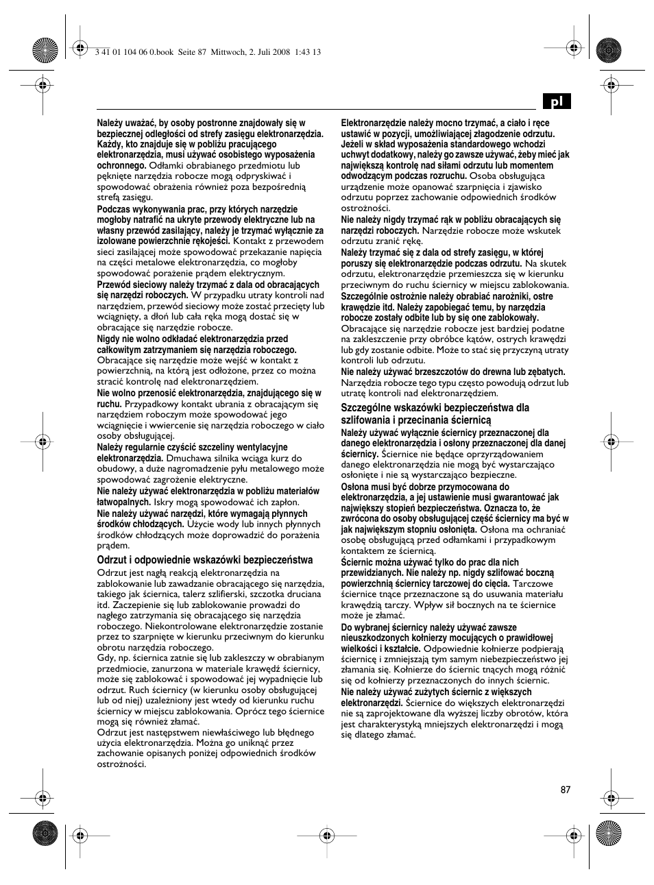Fein WSB-14-125T User Manual | Page 87 / 99