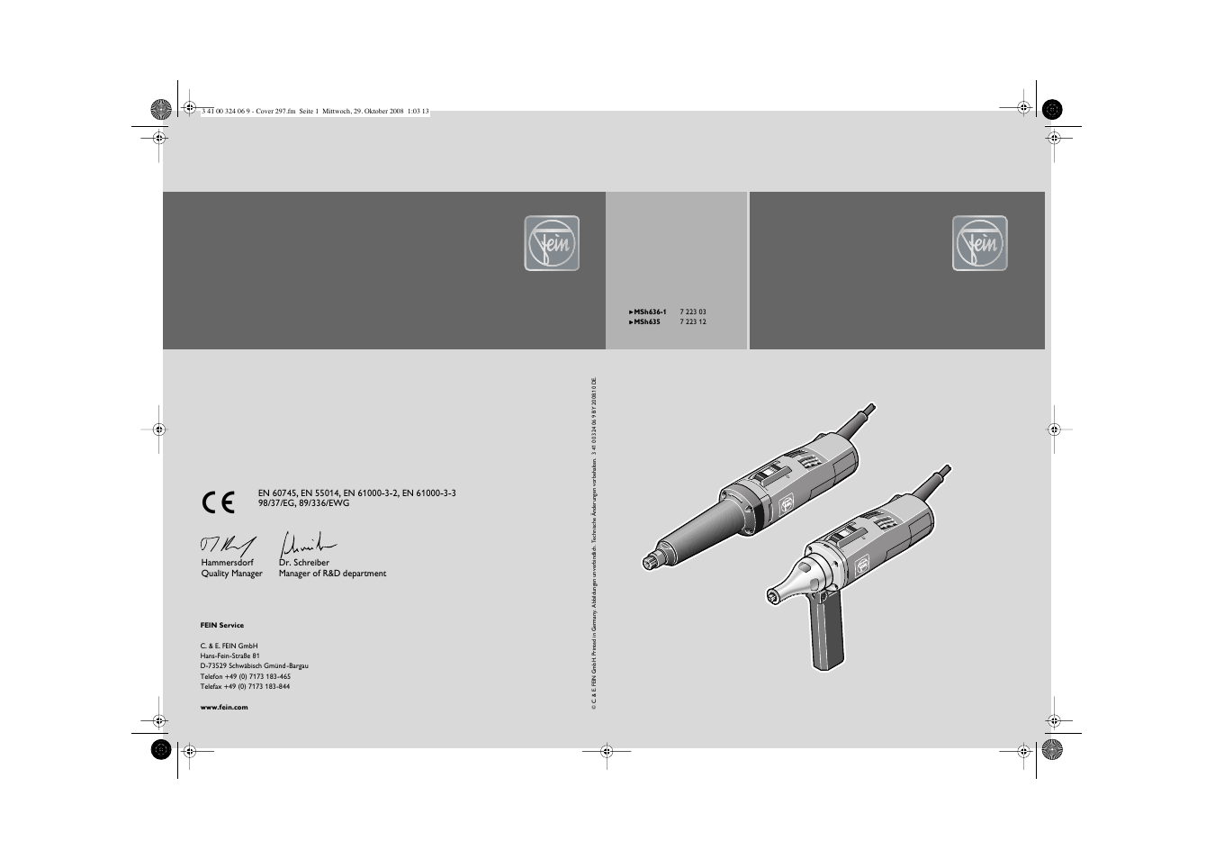 Fein MSh_636-1 User Manual | 82 pages