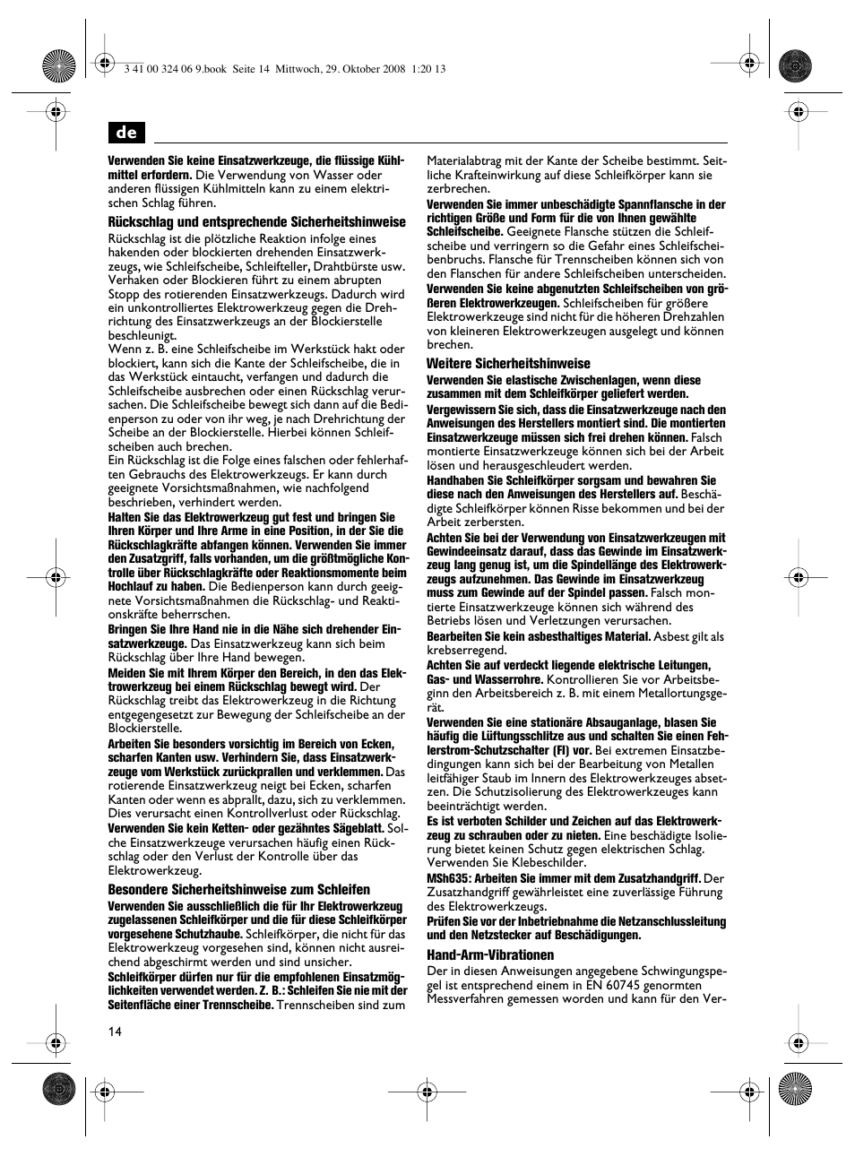 Fein MSh_636-1 User Manual | Page 14 / 82