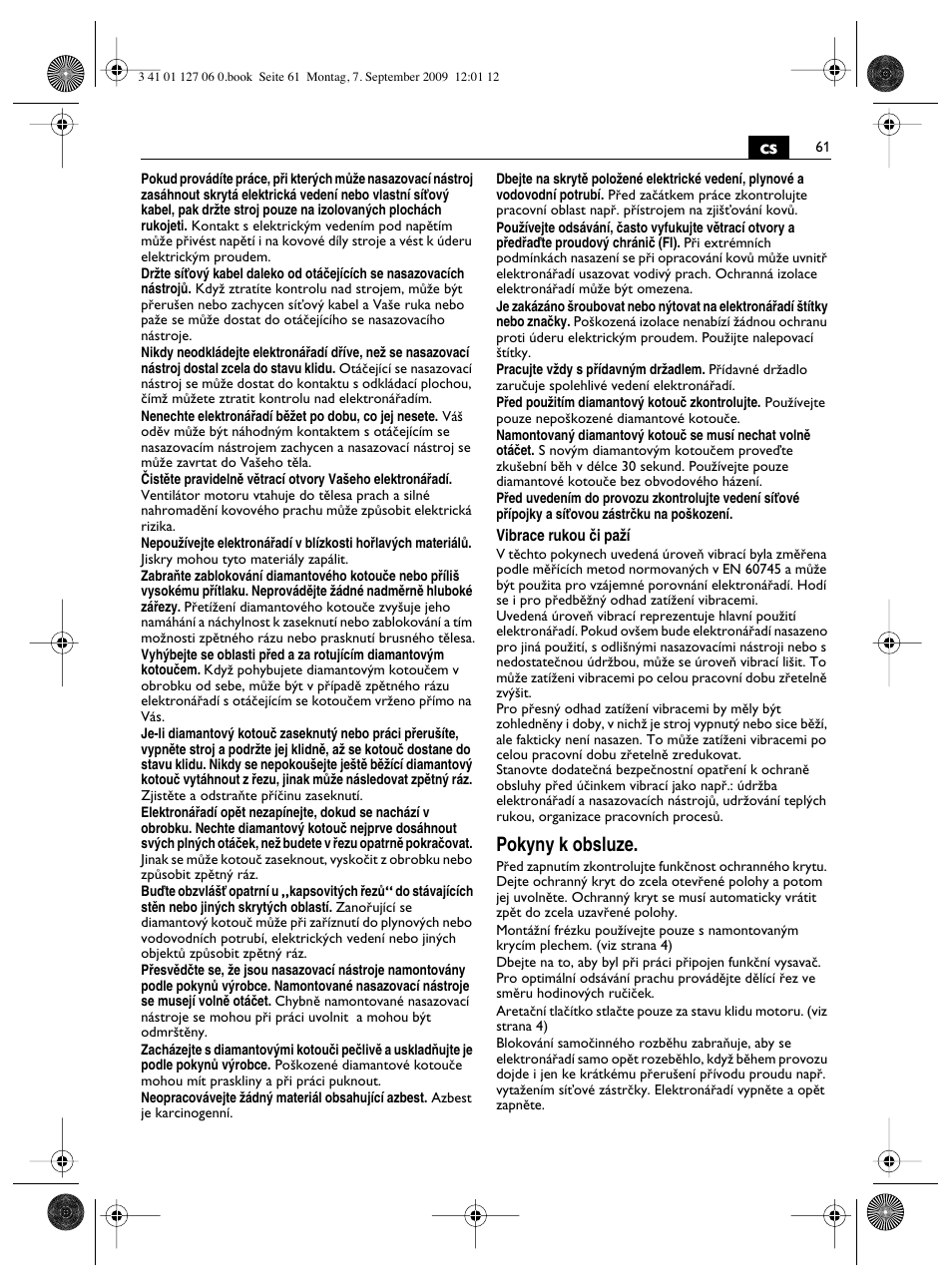 Pokyny k obsluze | Fein MF14_180 User Manual | Page 61 / 77