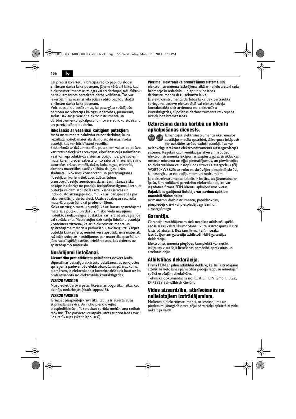 Fein WSG 25-230 User Manual | Page 156 / 191