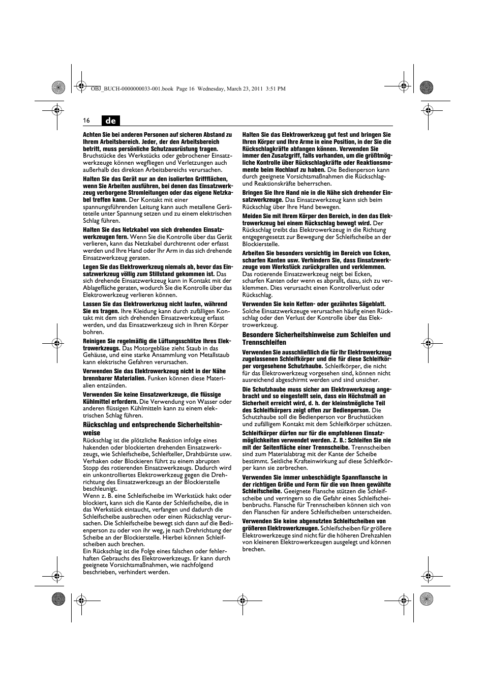 Fein WSG 25-230 User Manual | Page 16 / 191
