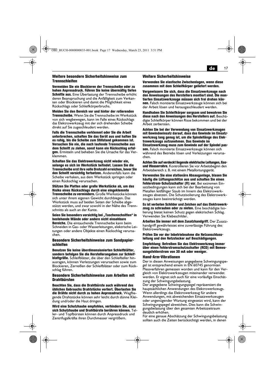 Fein WSG 25-230 User Manual | Page 17 / 191