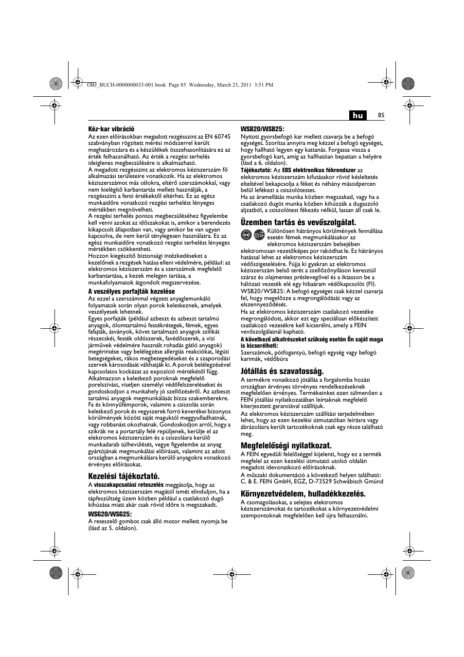 Fein WSG 25-230 User Manual | Page 85 / 191