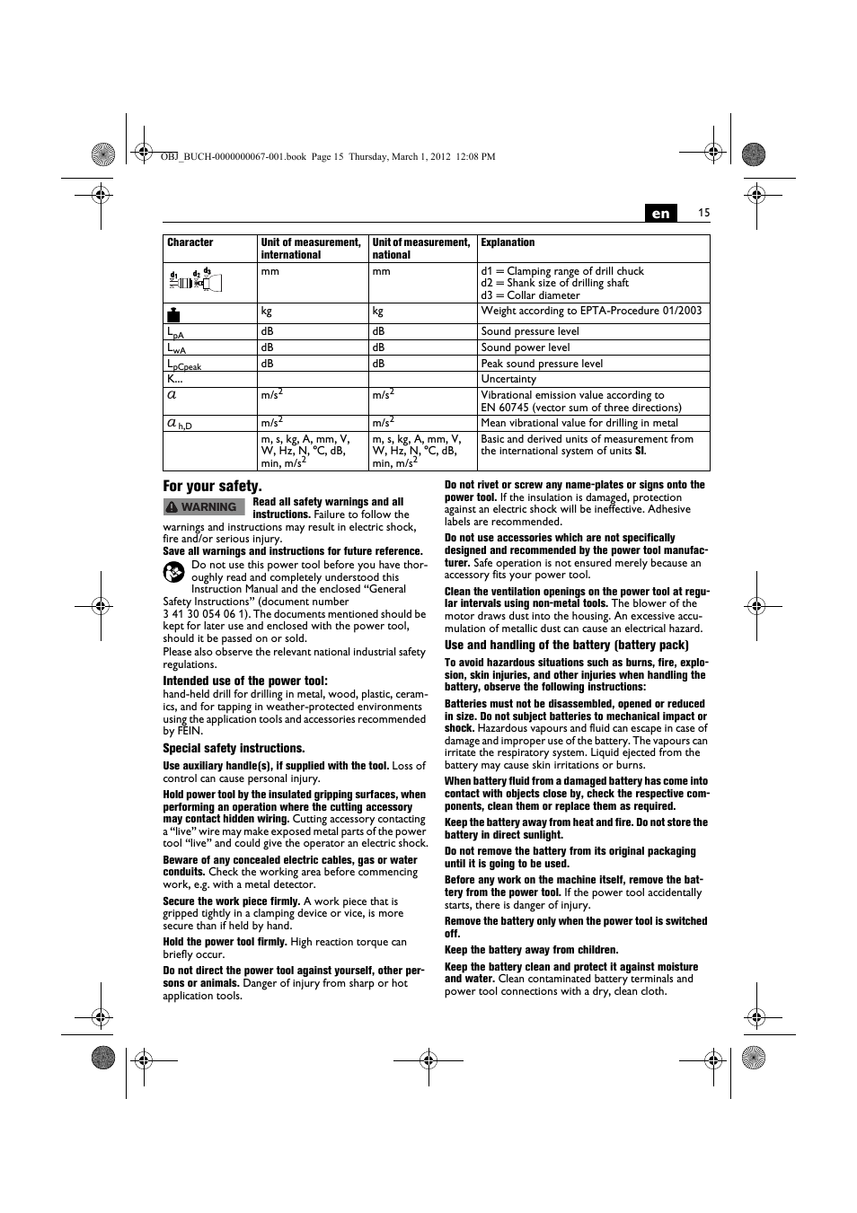 En for your safety | Fein ABOP 13-2 User Manual | Page 15 / 131