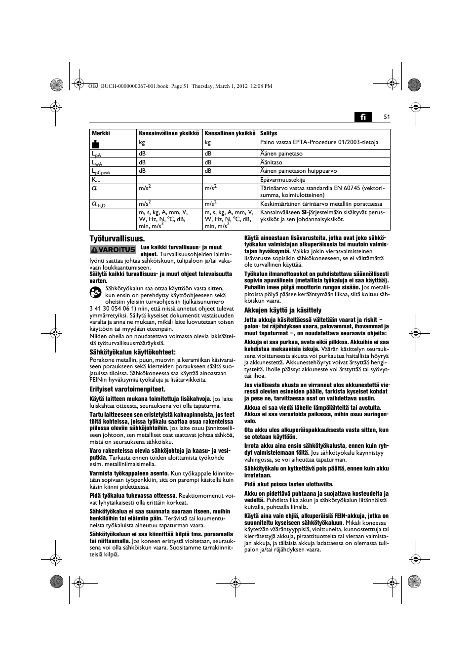 Fi työturvallisuus | Fein ABOP 13-2 User Manual | Page 51 / 131