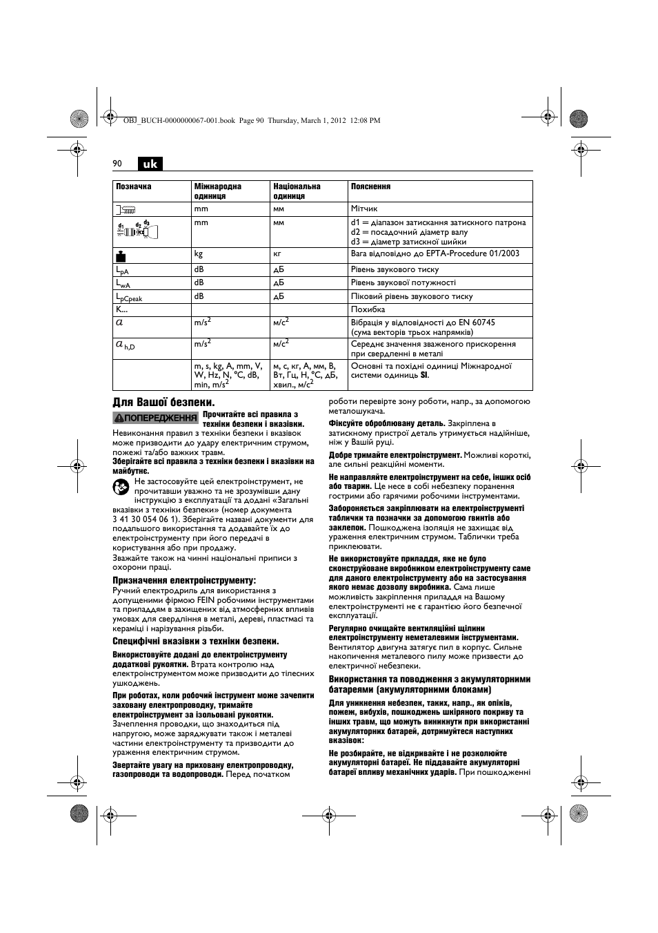 Uk для вашої безпеки | Fein ABOP 13-2 User Manual | Page 90 / 131