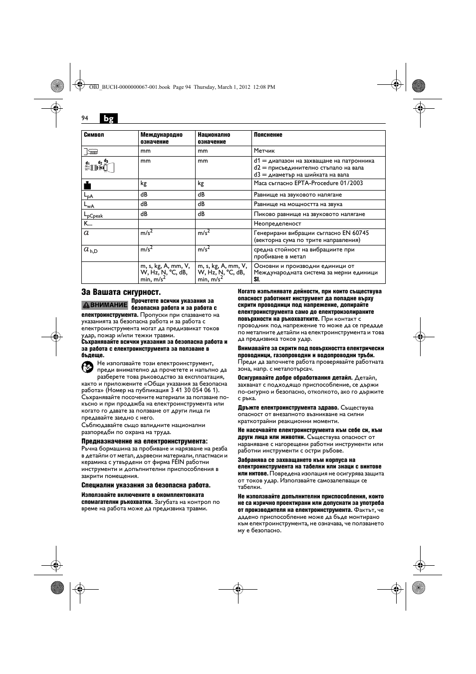 Bg за вашата сигурност | Fein ABOP 13-2 User Manual | Page 94 / 131
