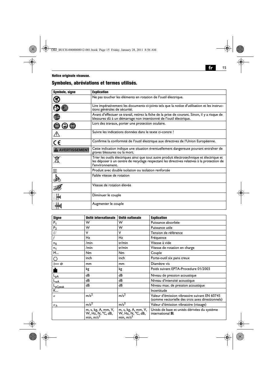 Symboles, abréviations et termes utilisés | Fein SCS_6.3-19 User Manual | Page 15 / 95