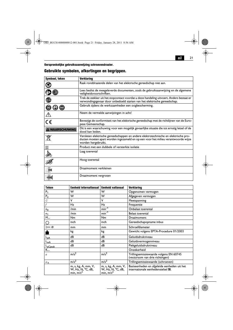 Gebruikte symbolen, afkortingen en begrippen | Fein SCS_6.3-19 User Manual | Page 21 / 95
