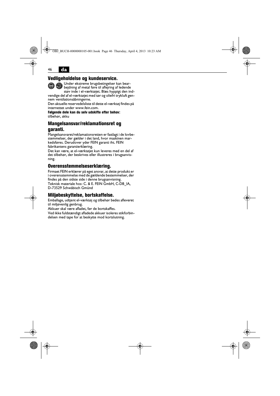 Fein ABS_18C User Manual | Page 46 / 149