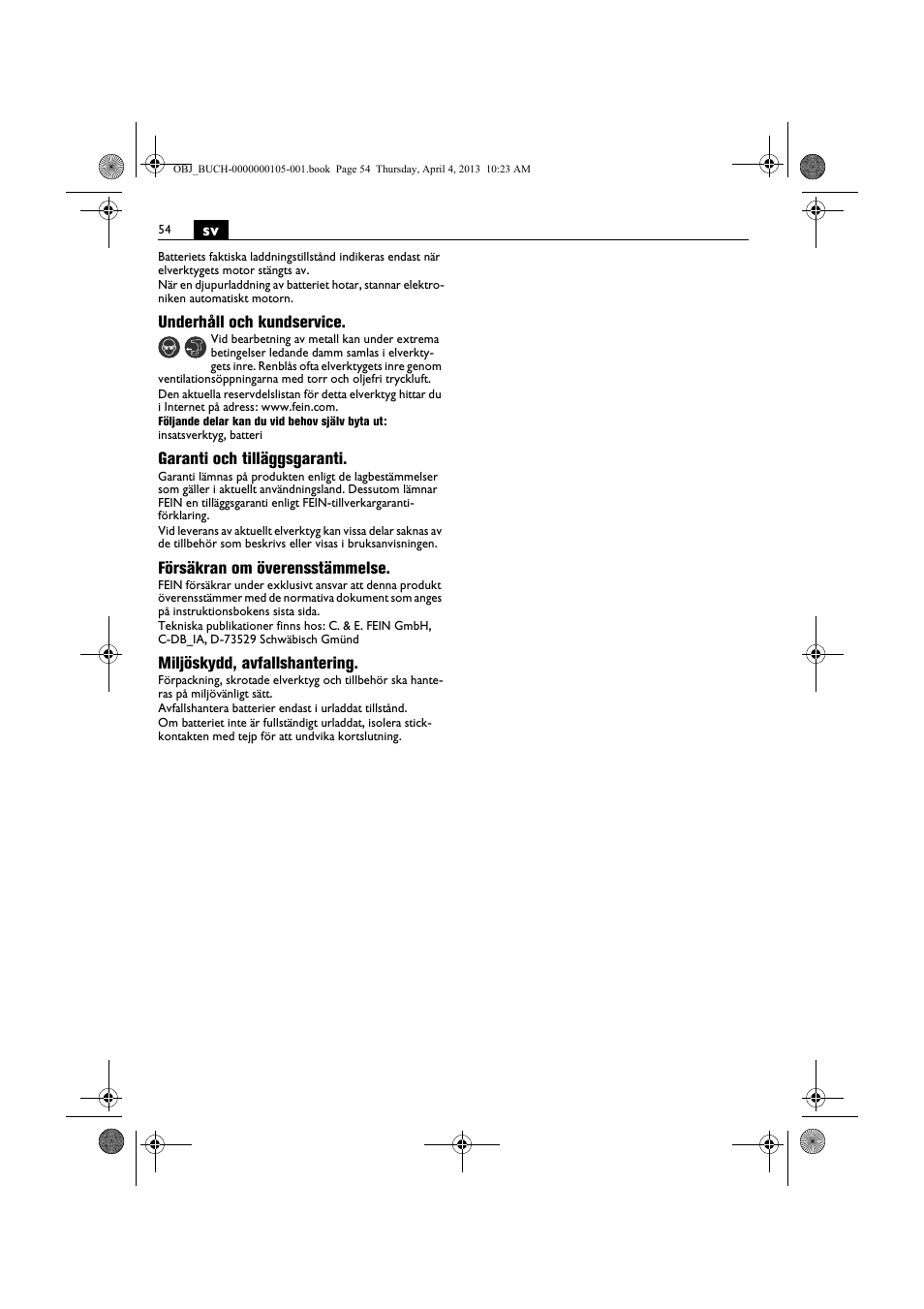 Fein ABS_18C User Manual | Page 54 / 149