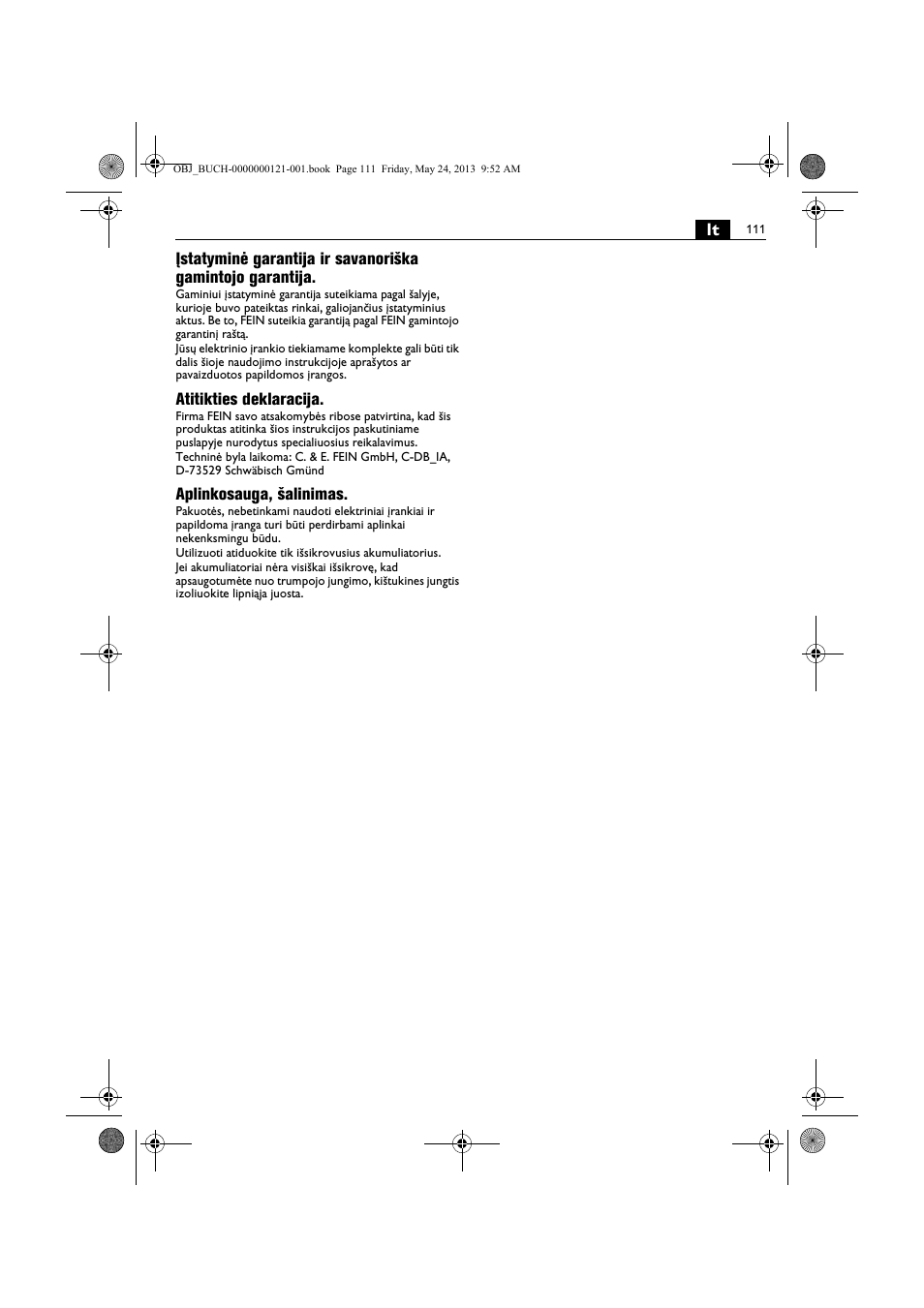 Fein ABSS 1.6E User Manual | Page 111 / 141