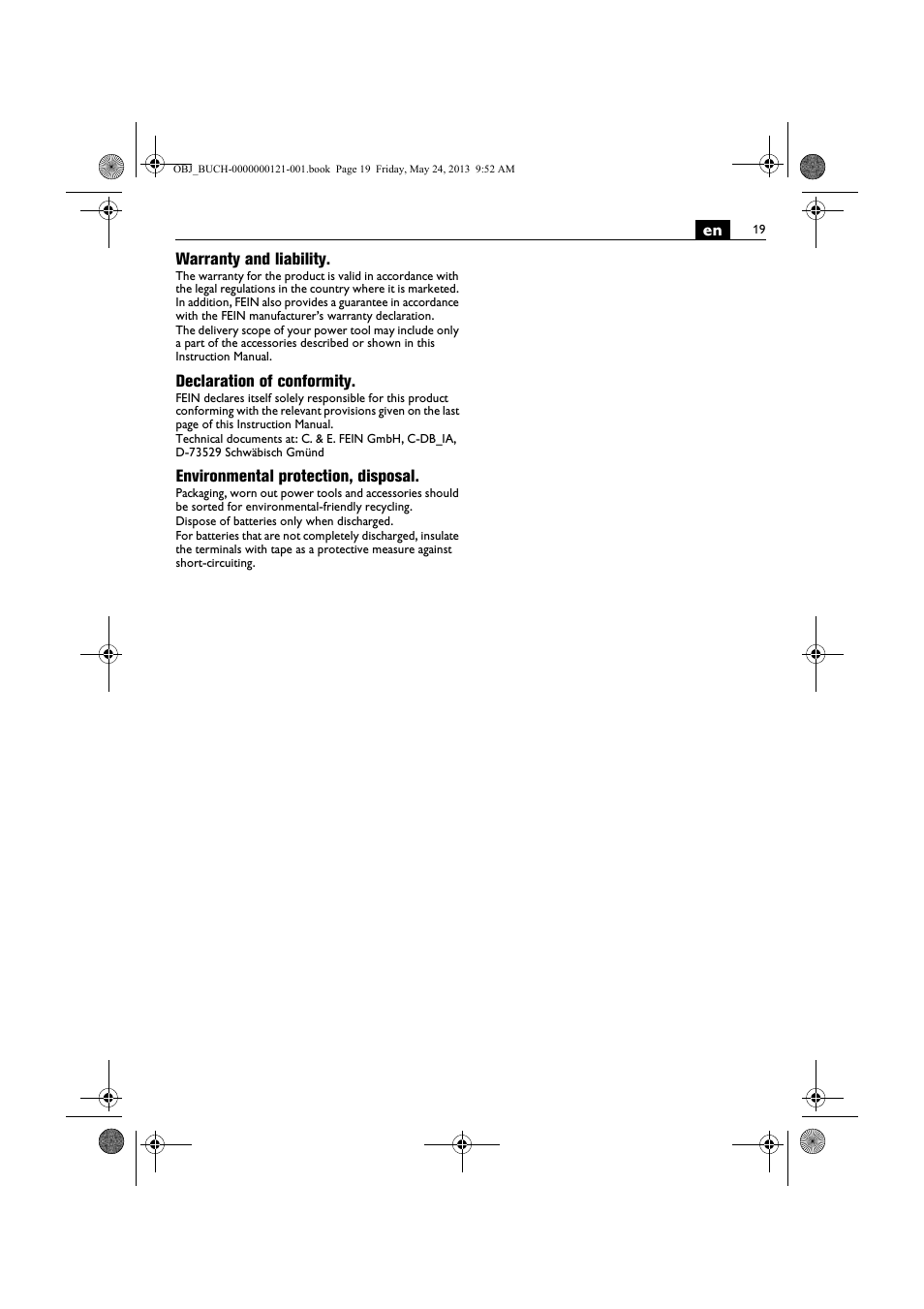 Fein ABSS 1.6E User Manual | Page 19 / 141