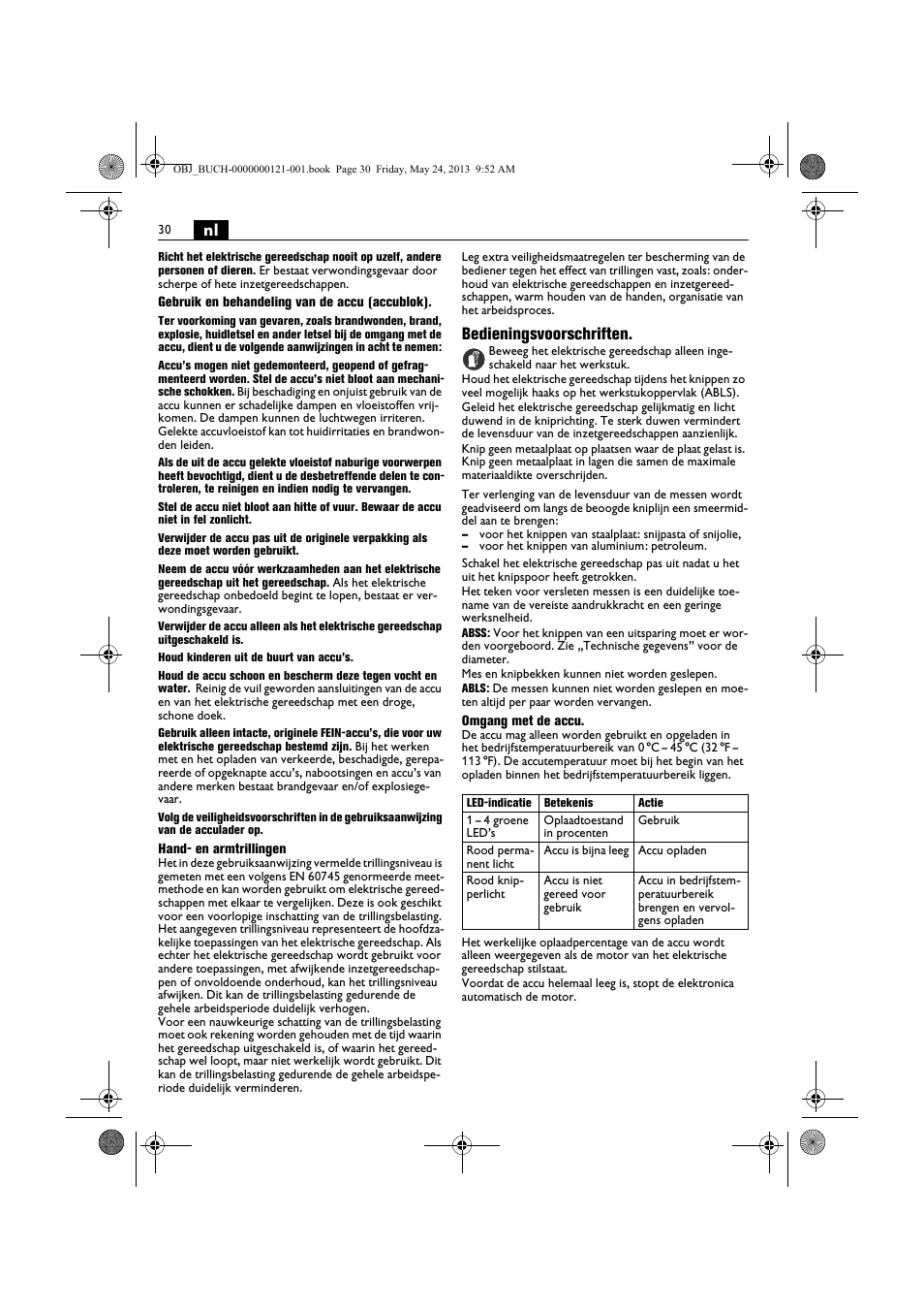Bedieningsvoorschriften | Fein ABSS 1.6E User Manual | Page 30 / 141