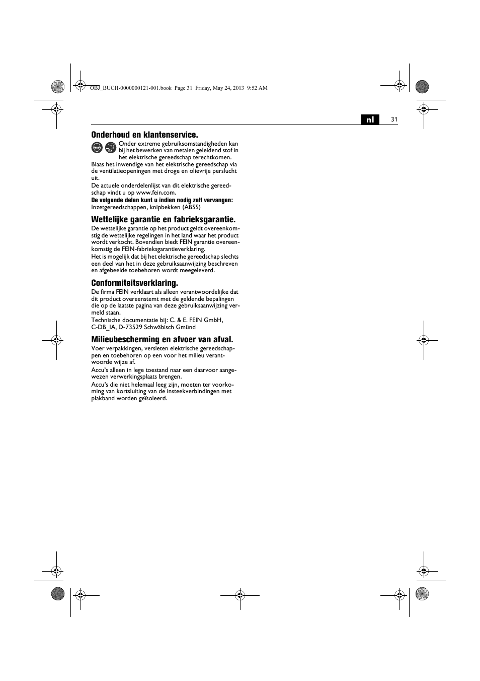 Fein ABSS 1.6E User Manual | Page 31 / 141