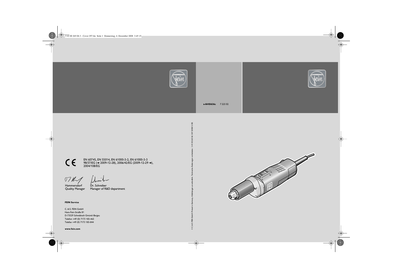 Fein AHSl636c User Manual | 80 pages