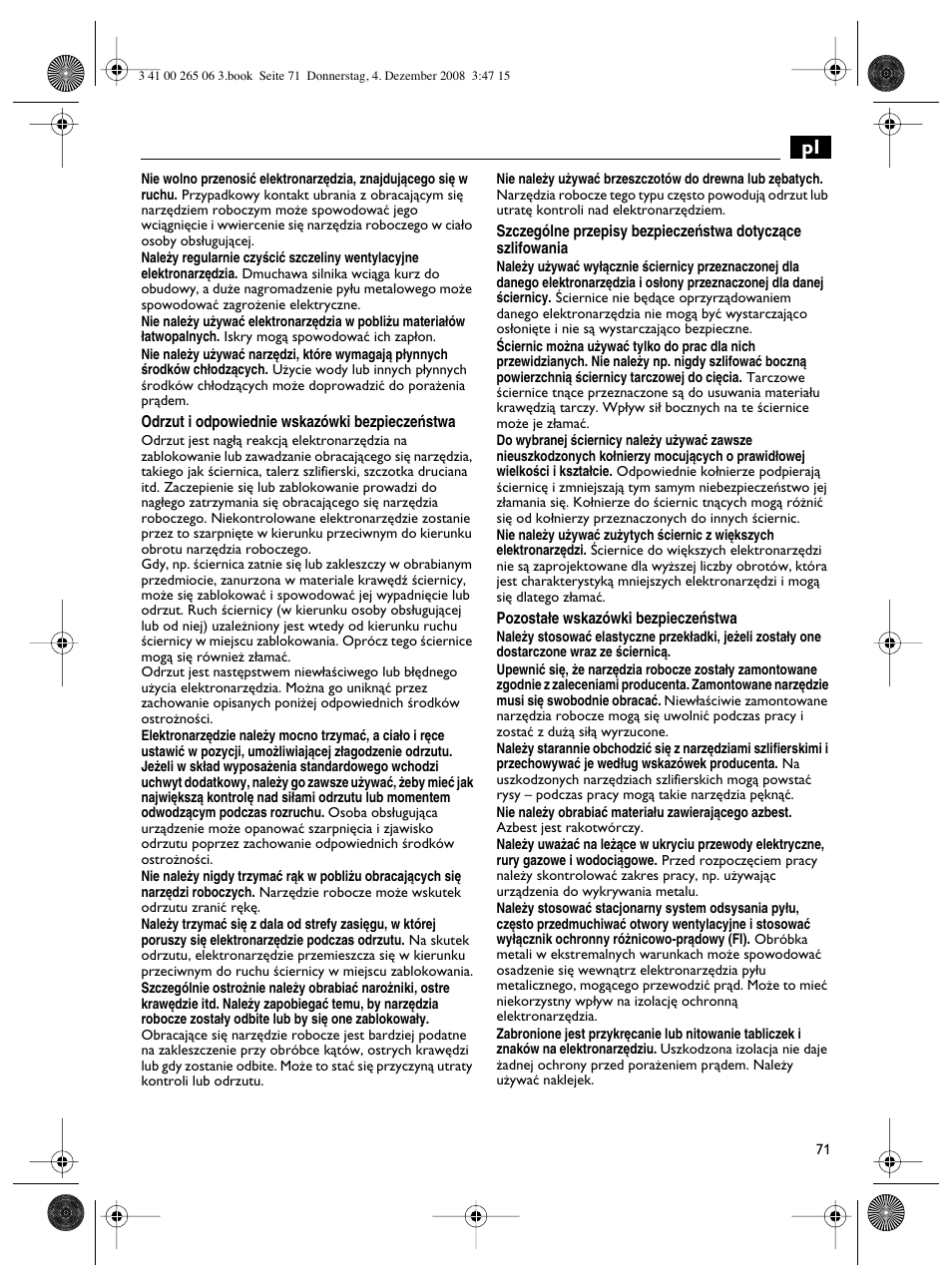 Fein AHSl636c User Manual | Page 71 / 80