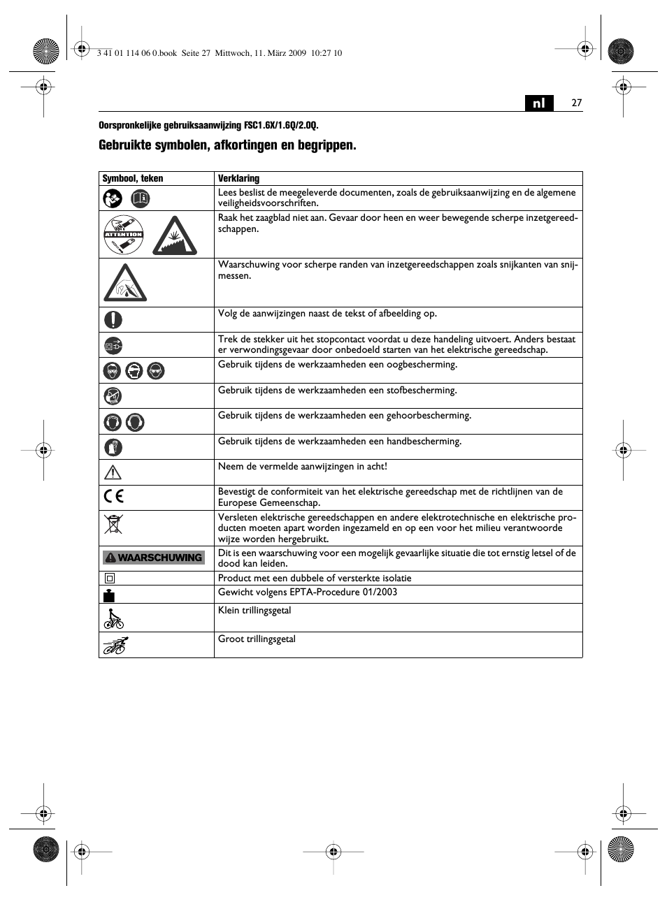 Gebruikte symbolen, afkortingen en begrippen | Fein Cargo User Manual | Page 27 / 77