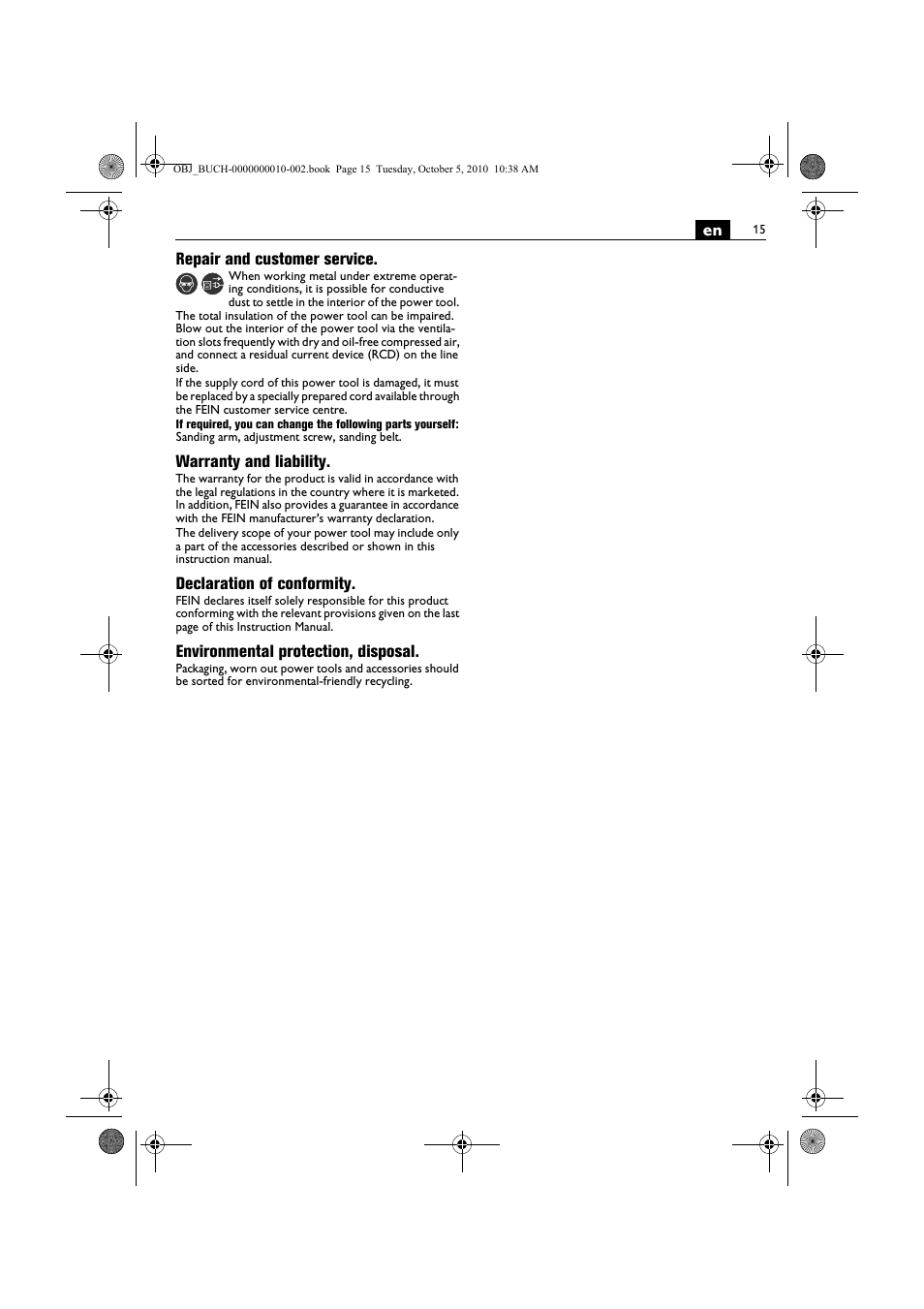 Fein BF 10-280E User Manual | Page 15 / 109