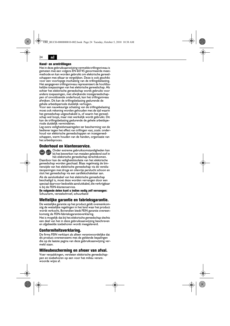 Fein BF 10-280E User Manual | Page 24 / 109