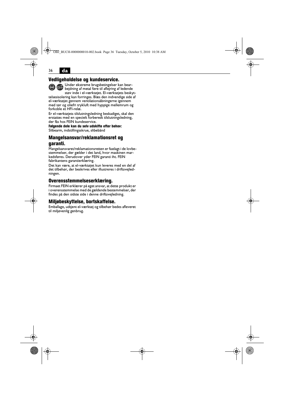Fein BF 10-280E User Manual | Page 36 / 109