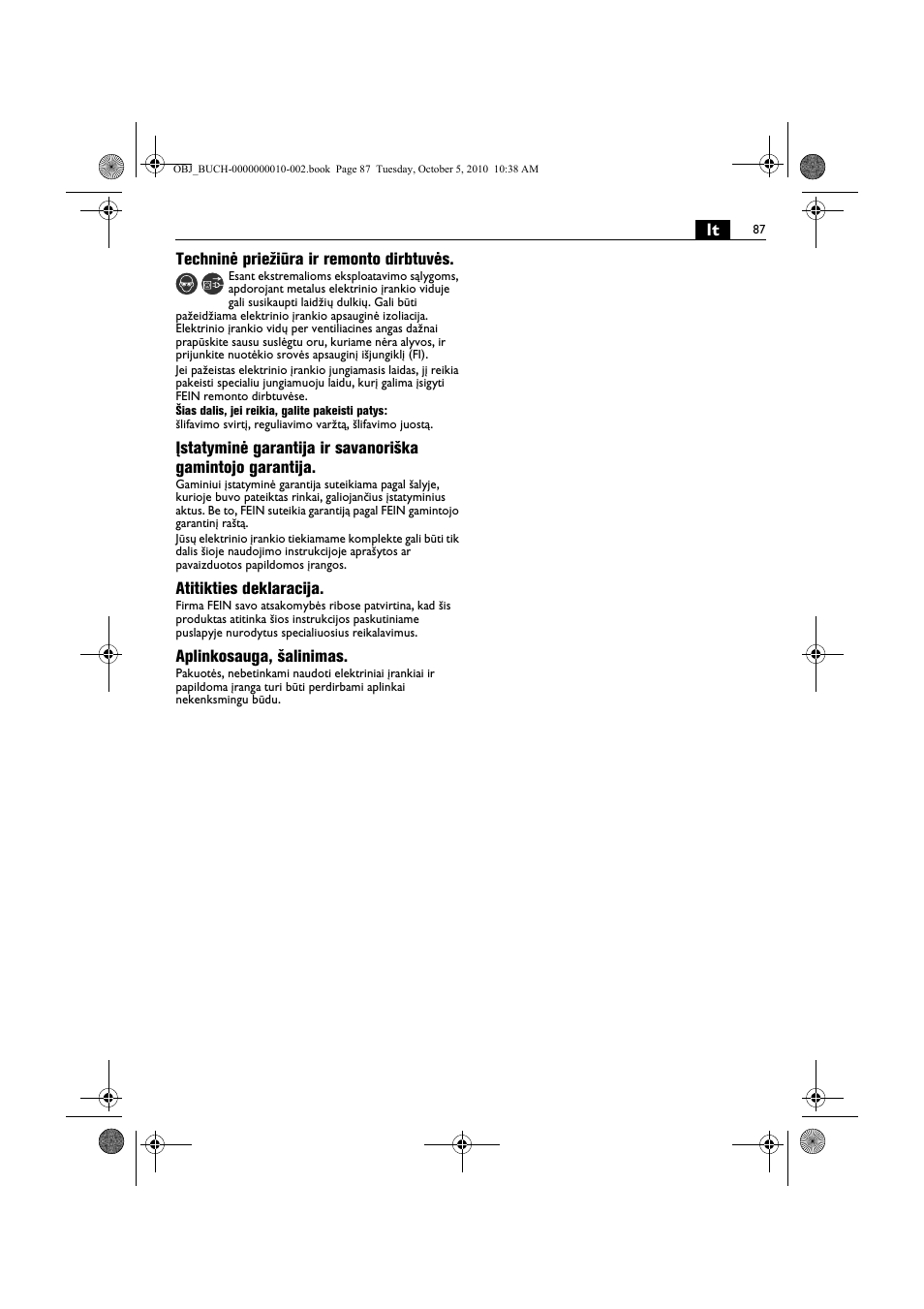 Fein BF 10-280E User Manual | Page 87 / 109
