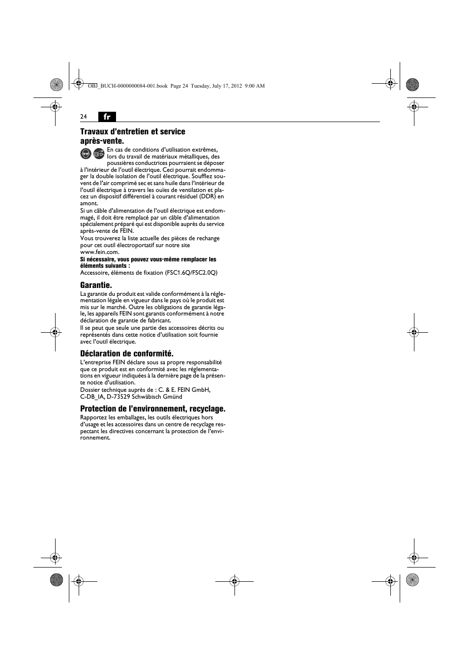 Fein FSC 1.6 User Manual | Page 24 / 134