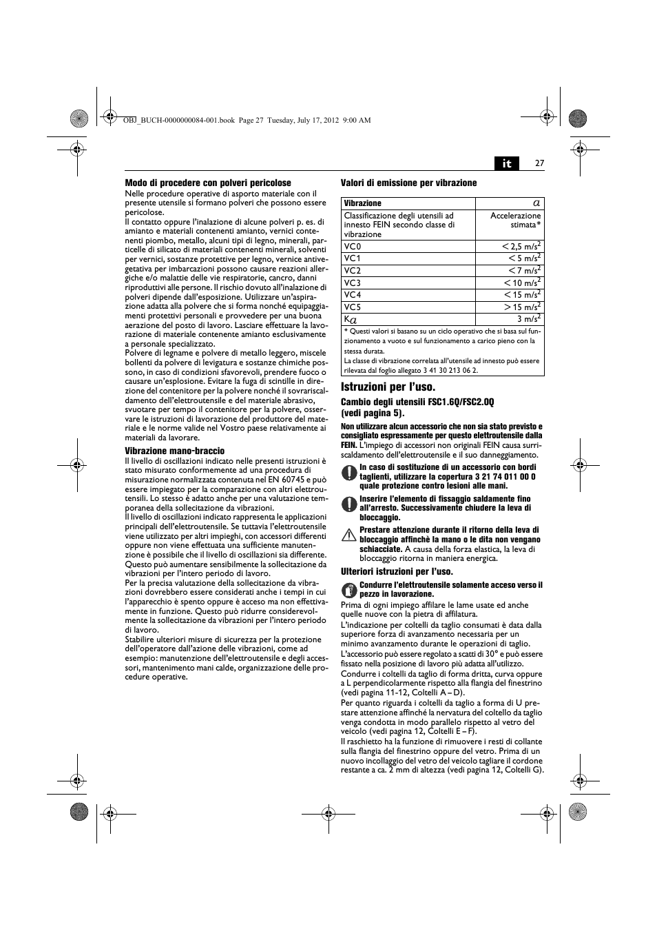 Istruzioni per l’uso | Fein FSC 1.6 User Manual | Page 27 / 134