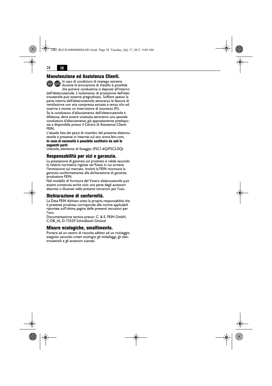 Fein FSC 1.6 User Manual | Page 28 / 134