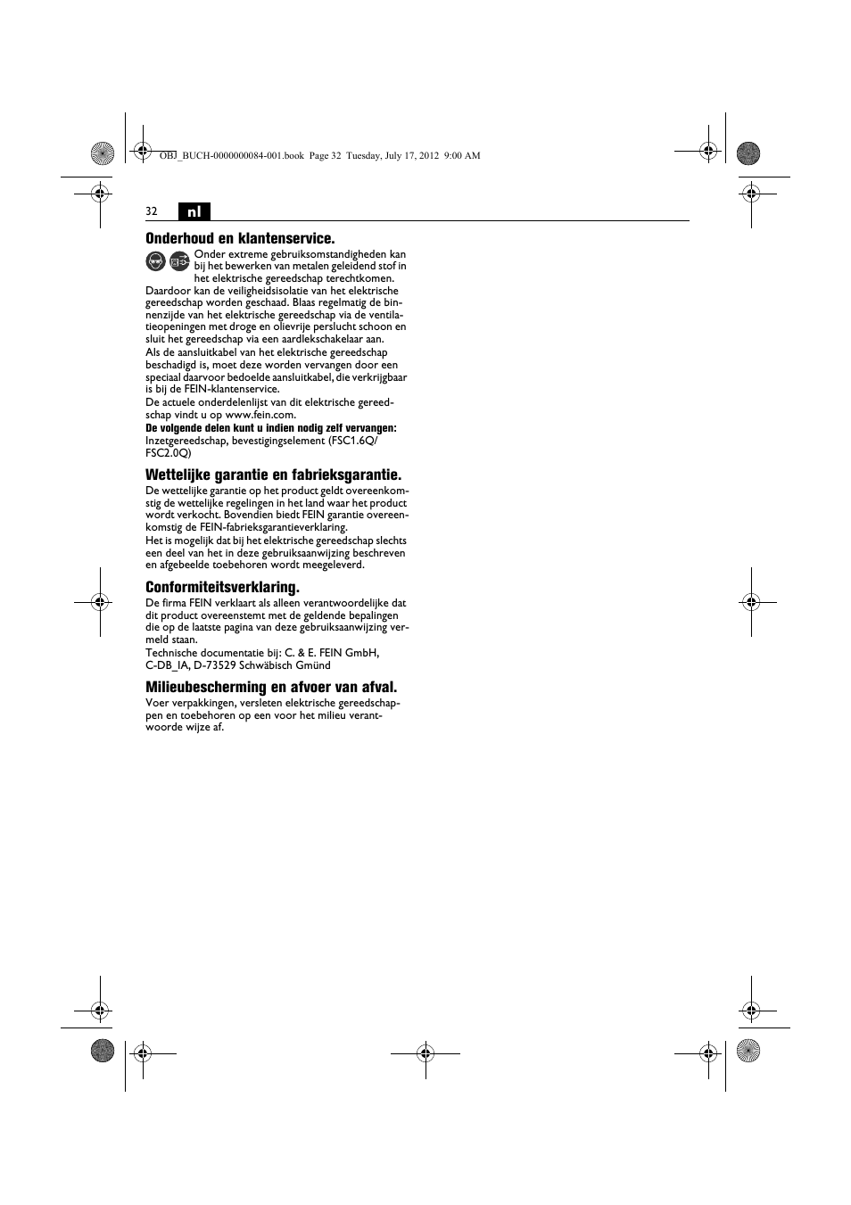 Fein FSC 1.6 User Manual | Page 32 / 134