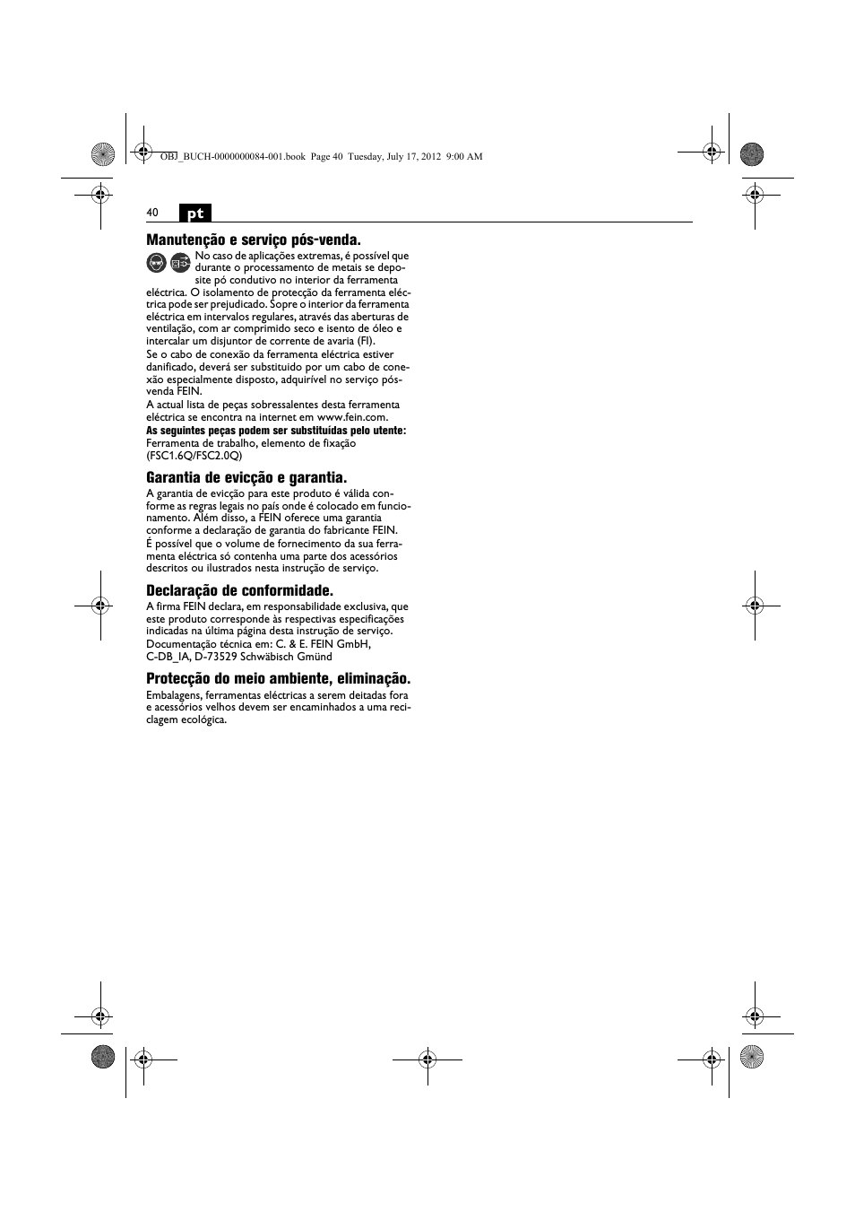 Fein FSC 1.6 User Manual | Page 40 / 134