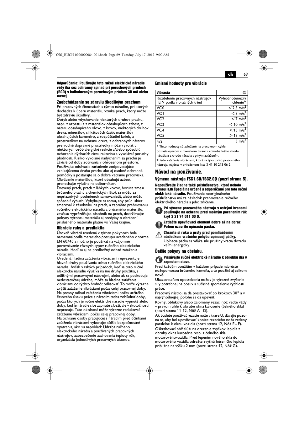 Návod na používanie | Fein FSC 1.6 User Manual | Page 69 / 134