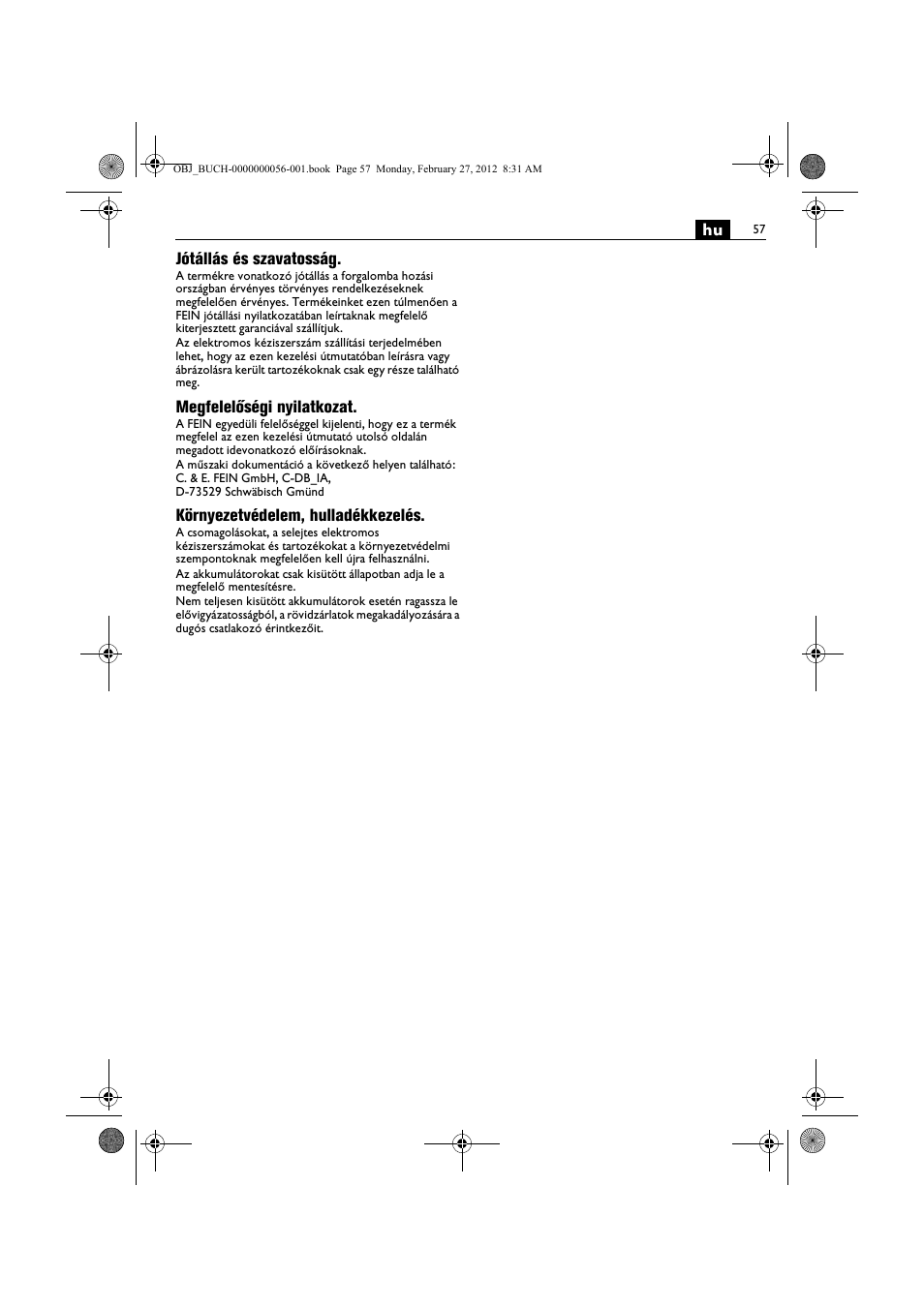 Fein ABLK 1.6 User Manual | Page 57 / 127