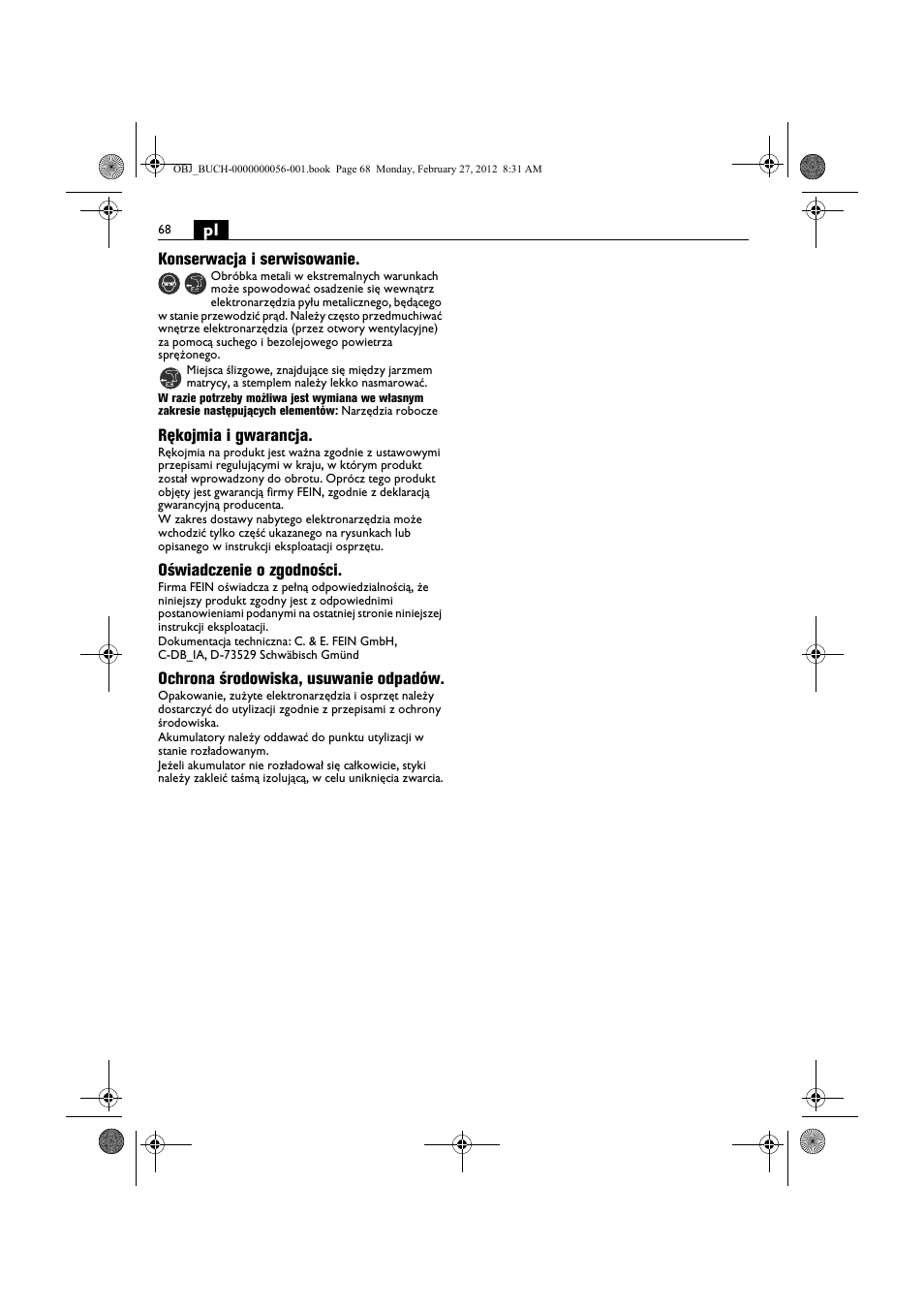 Fein ABLK 1.6 User Manual | Page 68 / 127