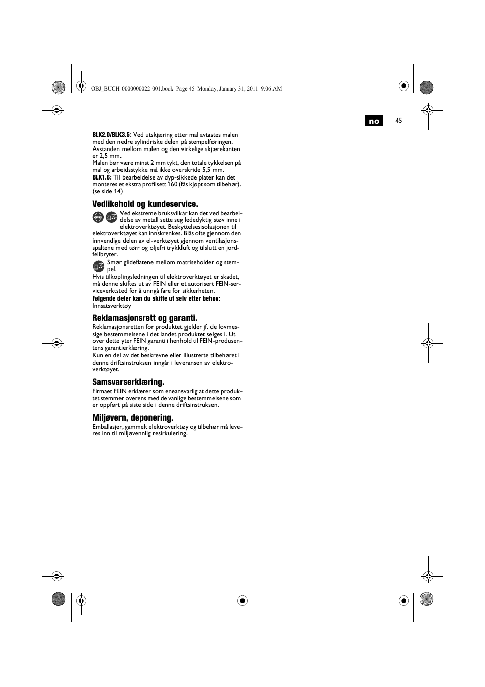 Fein BLK5.0 User Manual | Page 45 / 118