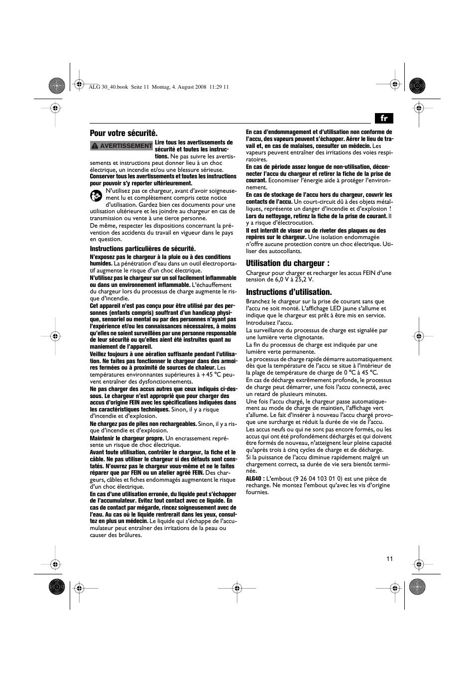 Fein AFSC 18 аккумулятор User Manual | Page 11 / 63