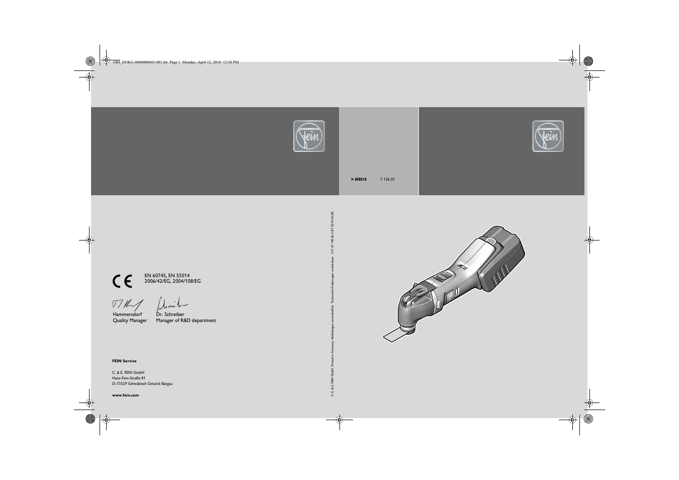 Fein AFSC 18 User Manual | 148 pages