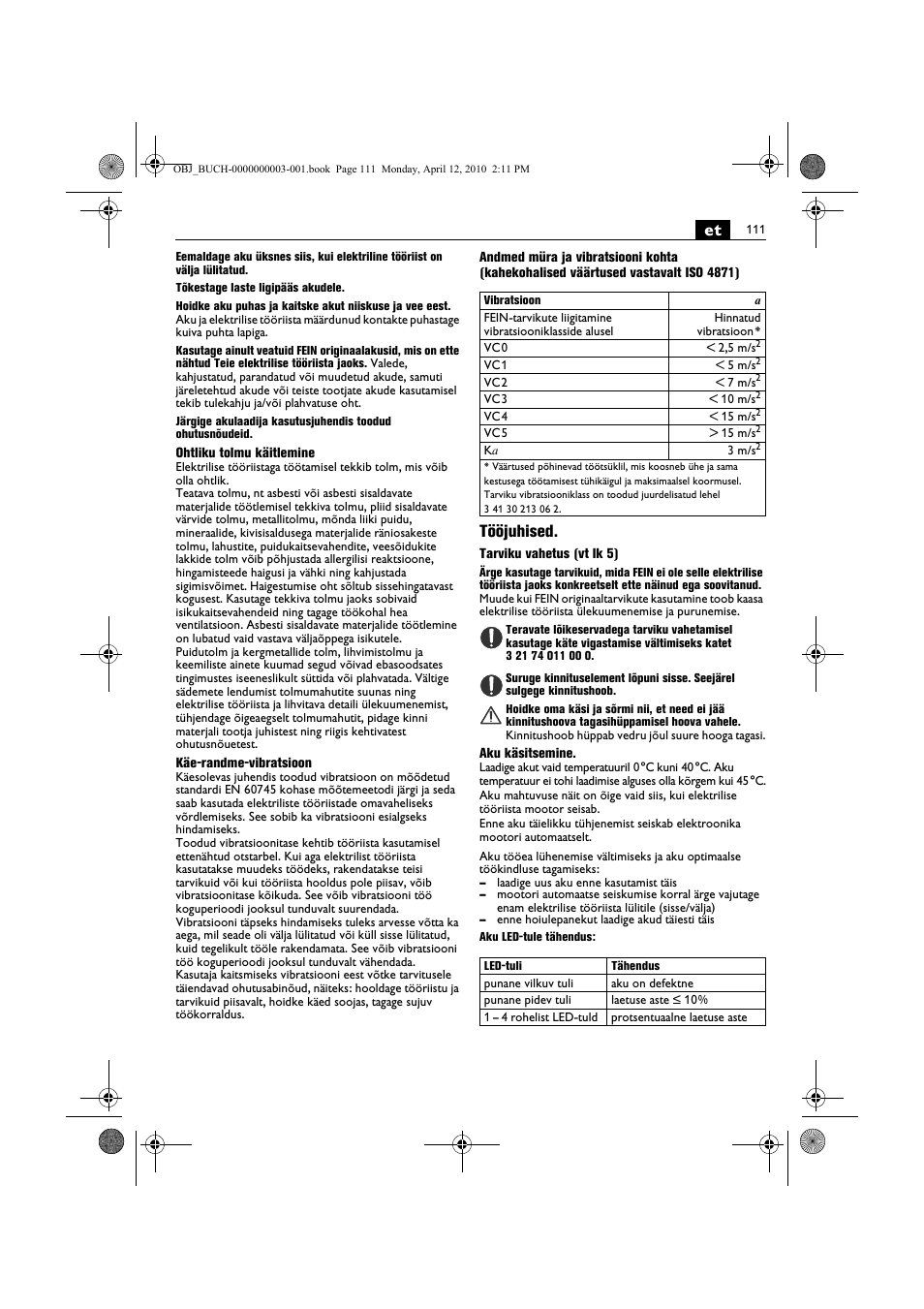 Tööjuhised | Fein AFSC 18 User Manual | Page 111 / 148