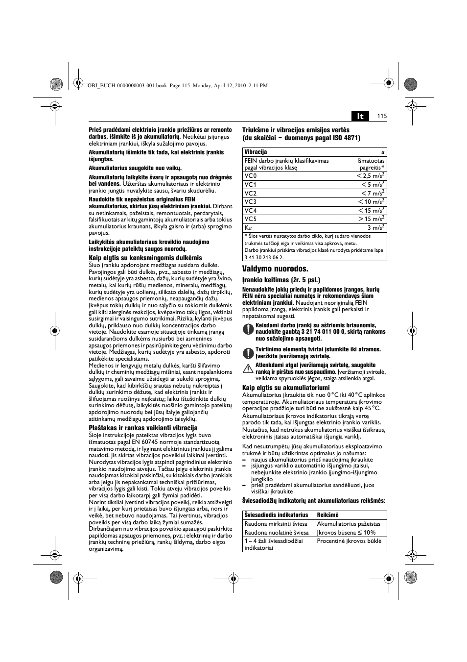 Valdymo nuorodos | Fein AFSC 18 User Manual | Page 115 / 148