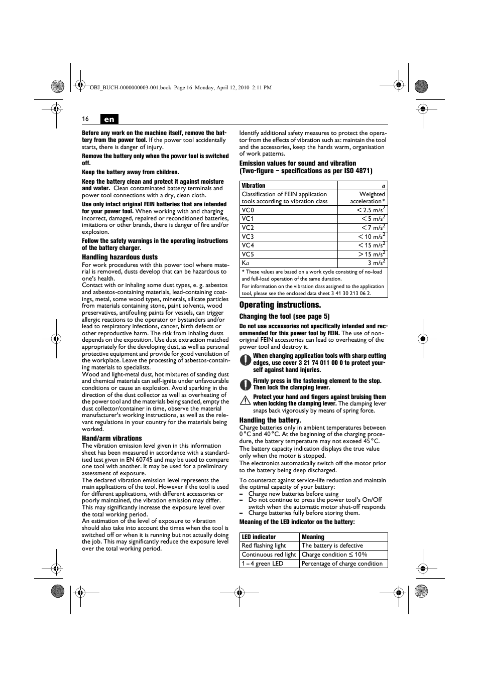 Operating instructions | Fein AFSC 18 User Manual | Page 16 / 148