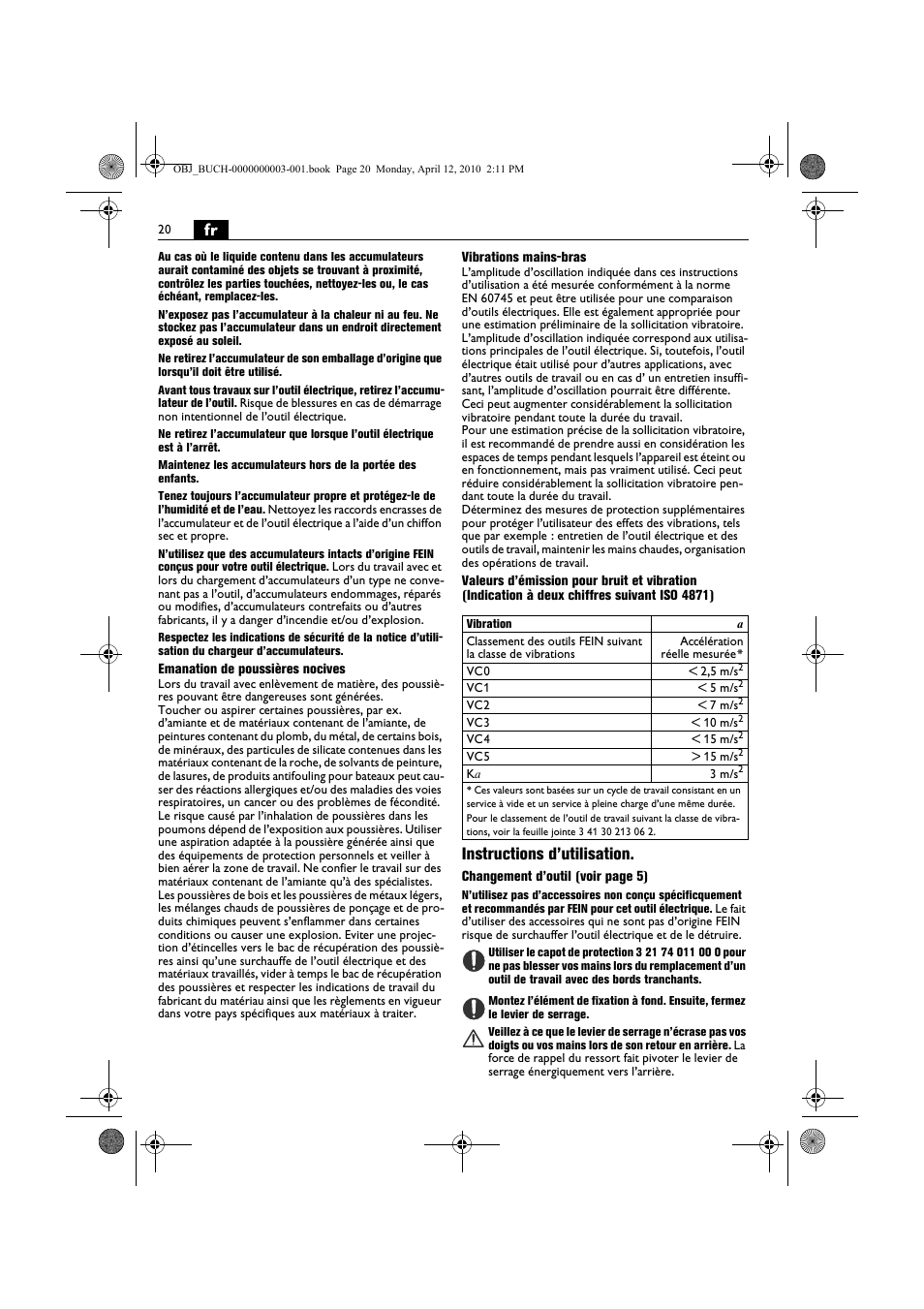 Instructions d’utilisation | Fein AFSC 18 User Manual | Page 20 / 148