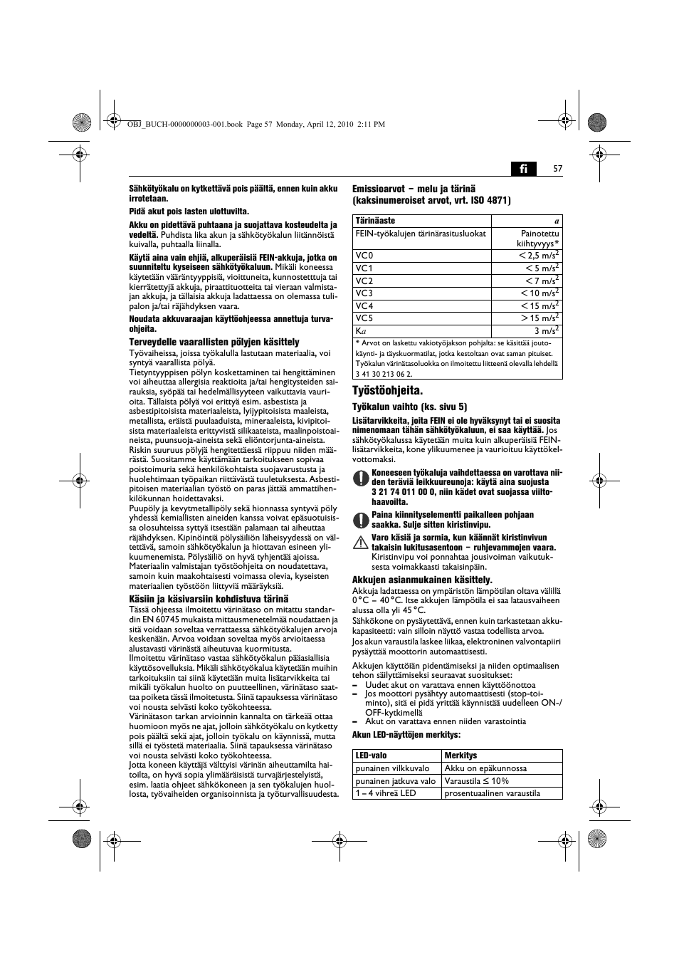 Työstöohjeita | Fein AFSC 18 User Manual | Page 57 / 148