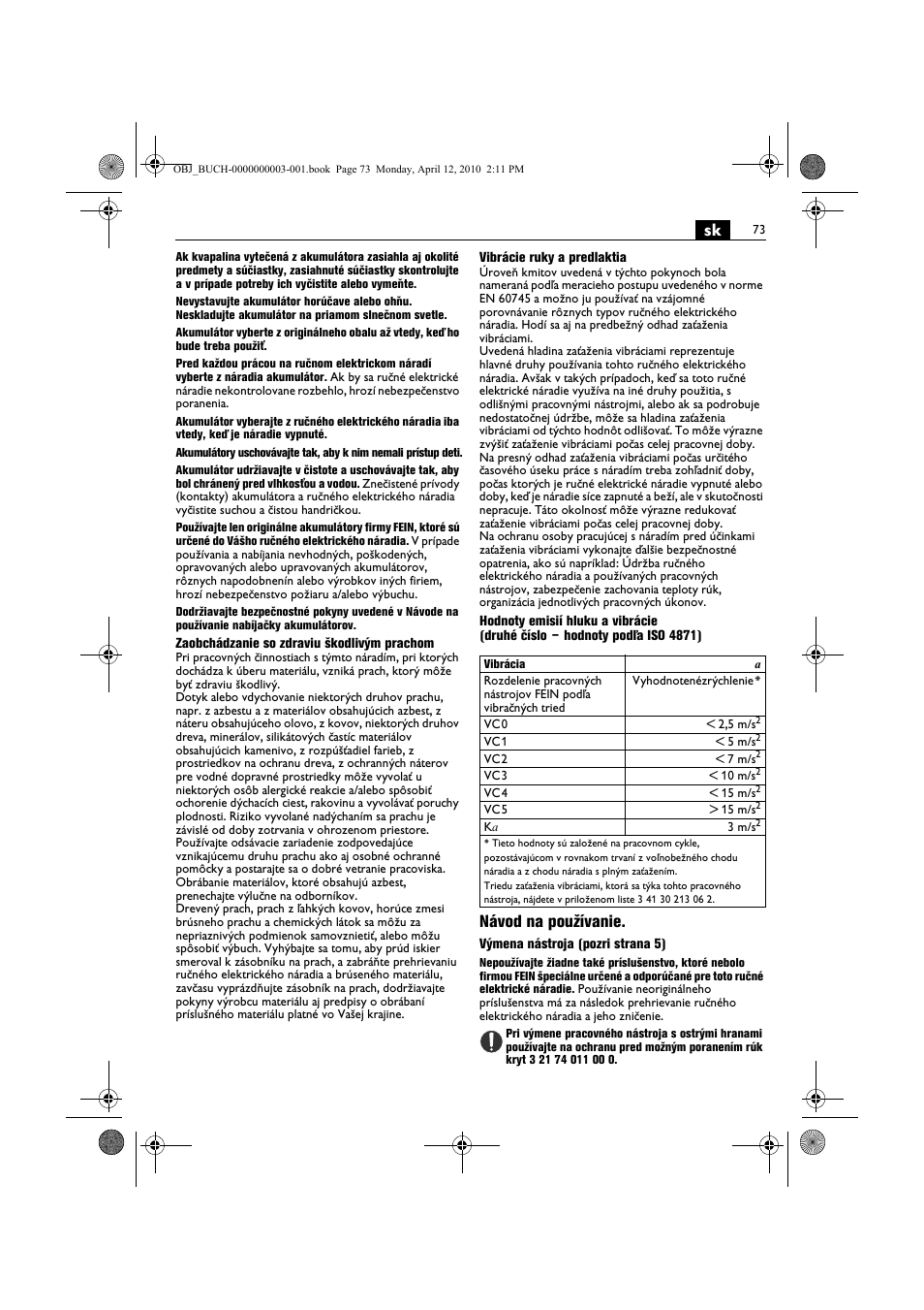 Návod na používanie | Fein AFSC 18 User Manual | Page 73 / 148