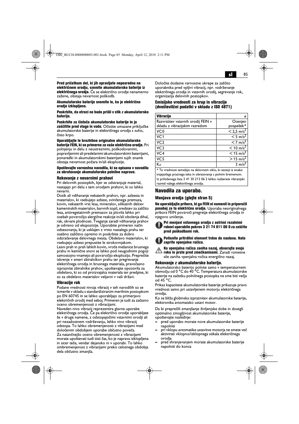 Navodila za uporabo | Fein AFSC 18 User Manual | Page 85 / 148