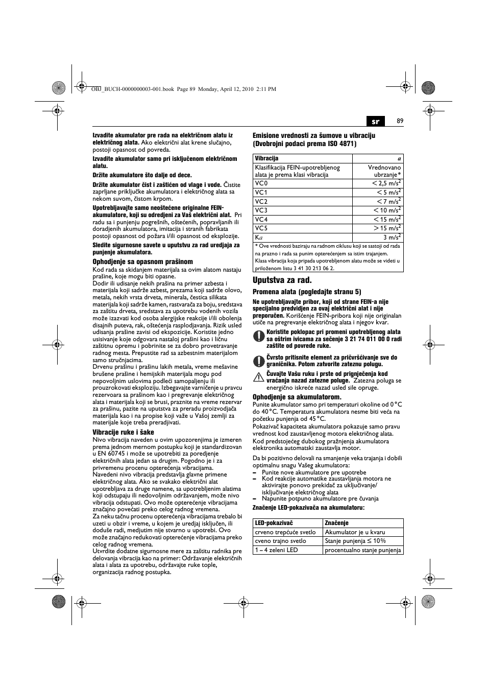 Uputstva za rad | Fein AFSC 18 User Manual | Page 89 / 148