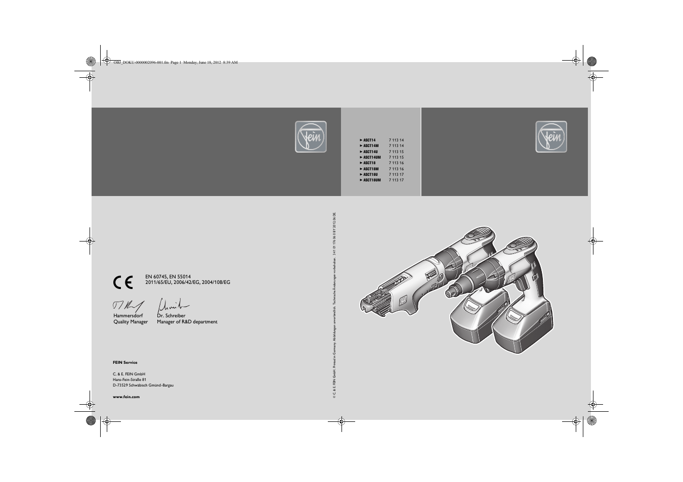 Fein ASCT18M User Manual | 118 pages