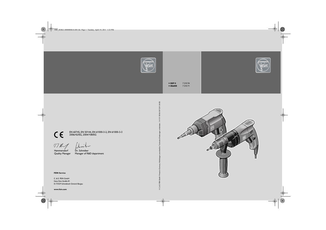 Fein SCU7-9 User Manual | 113 pages