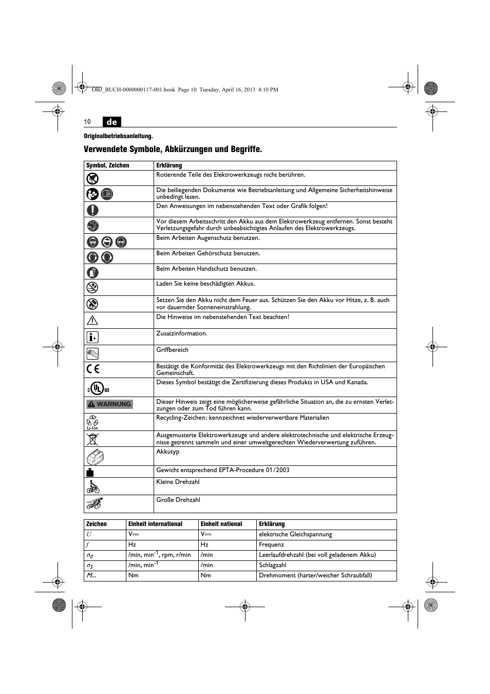 Verwendete symbole, abkürzungen und begriffe | Fein ASCD 18 W4C User Manual | Page 10 / 144